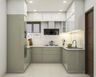 U-Shaped Kitchen with Grey Cabinets