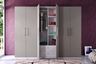 Modern dove grey 6-door swing wardrobe design