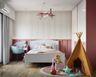 Charming Shabby Chic Girls Bedroom with White Bed, Pink Accents, and Yellow Tipi - Livspace