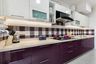 Parallel Kitchen Design With Purple Cabinets