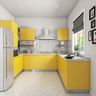 Yellow U-Shaped Modular Kitchen Design