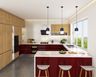Indian Kitchen Design With Red Cabinets