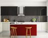 Grey Ceramic Kitchen Tile Design  With Matte Finish - Livspace