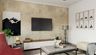Textured beige wallpaper for modern living rooms -Livspace