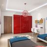 Glossy Red Sliding Wardrobe Design