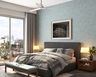 Contemporary Bedroom Walpaper Design With Light Blue Textured Finish - Livspacee
