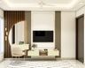 Contemporary Champagne Wall-Mounted TV Unit with Integrated Dressing Unit - Livspace