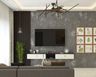 Modern TV Unit Design With Grey Textured Wall - Livspace