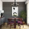 Mid-century modern dark grey and white wallpaper for dining rooms - Livspace