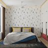 Modern multicolored nature-themed wallpaper for bedrooms - Livspace