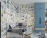 White, Yellow And Grey Car-Themed Wallpaper Design For Kids Bedrooms  - Livspace
