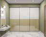 White and beige 3-door sliding wardrobe design