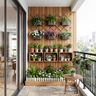 Modern Balcony Design with Trellis Framework and Dense Vertical Garden