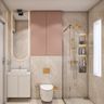Modern Cream Marble Bathroom Design with Arch Niche and Marble Finish