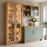 Scandinavian Crockery Unit Design with Fluted Glass Sliding Doors