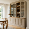 Crockery Unit Design with Mocca Cabinetry and Fluted Glass