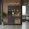 Industrial Crockery Unit Design with Open Shelves and Matte Finish