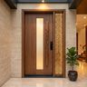 Contemporary Single Swing Entrance Door Design with Matte Finish