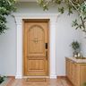 Classic Door Design with Matte Finish Single Swing Entrance Setup