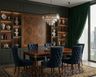 Ornate Indian Traditional Dining Room Design with Velvet Chesterfield Chairs