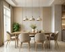 Scandinavian Dining Room Design with Solid Oak Wood Tapered Tables
