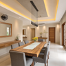 Contemporary Dining Room Design with 8-Seater and Console Storage