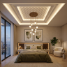 Contemporary Peripheral False Ceiling Design Made with Gypsum and POP Panel