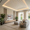 Contemporary Gypsum Peripheral False Ceiling Design with Paint Finish