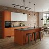Painted Gypsum False Ceiling Design with Industrial Track Lighting Layout