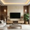 Modern False Ceiling Design with Double Layer Painted Gypsum Structure Setup