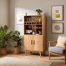 Scandinavian Home Bar Design with Open Shelves and Wine Storage