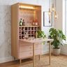 Eclectic Rose Granium Home Bar Design with Fold Down Secretary Bar Top