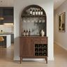 Wooden Transitional Home Bar Design with Closed Cabinet and Drawer Storage