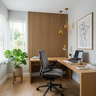 Modern Home Office Design with Light Oak Brown Corner Desk