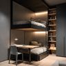 Space Saving Kids Bedroom Design with Cantilever Bed and Integrated Storage