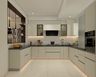 Contemporary U-Shaped Kitchen Design with Frosty White Gloss Cabinets