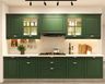 Parallel Kitchen Design with Forest Green Cabinetry and Quartz Countertops