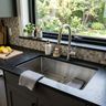 Integrated Kitchen Sink Design with Stainless Steel Single Bowl