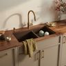 Modern Undermount Kitchen Design with Double Bowl Quartz Sink Setup