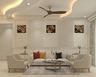 Curved Single Layer Gypsum False Ceiling Design with S Shape and Spot Lights