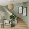 Curved Contemporary Staircase Design with Sleek Metal and Wooden Finish Steps