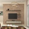 Grey Modern TV Unit Design with Floating Console and Storage