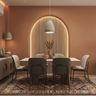 Modern Wall Design Featuring Terracotta Arched Niche and Illuminated Accent Setup