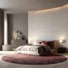 Contemporary Wallpaper Design with Black and White Repeated Dot Pattern