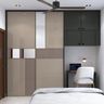 2-Door Minimal Wardrobe Design with Sliding Doors and Grey Gloss Finish