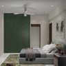 Contemporary Swing Wardrobe Design with Emerald Finish and Vertical Panel Detailing