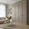 Classic Swing Wardrobe Design with Matte Finish and Brass Handle Details