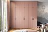 Contemporary Swing Wardrobe Design Featuring Rose Granium Matte Laminate Shutter