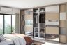 Contemporary Sliding Wardrobe Design with Champagne High Gloss Acrylic Panels