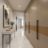 Modern Swing Wardrobe Design with Matte Black Handles and Drawers